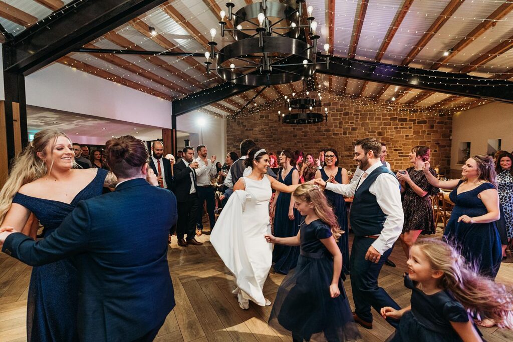 Wedding reception party and Stretton Manor Barn